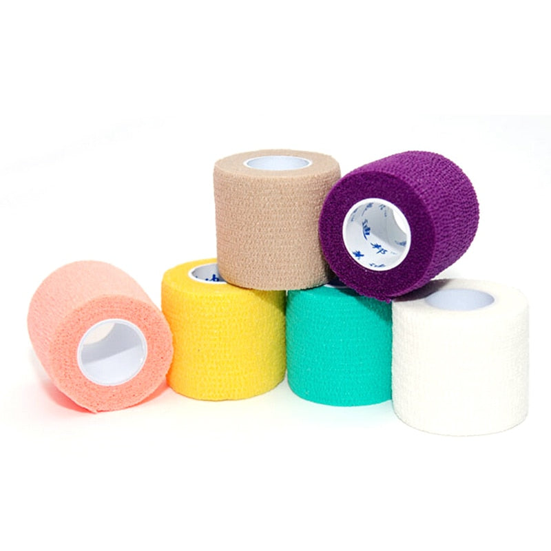 5PCS Disposable Self-adhesive 5cm Elastic Bandage for Handle Grip Tube Tattoo Accessories Random Color