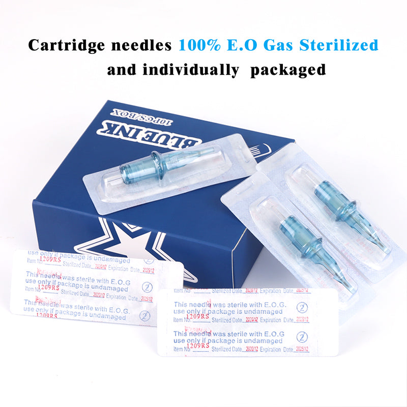 10pcs RS Disposable Tattoo Cartridge Needles Sterilized Charmant Permanent Makeup Machine Gun Tattoo Pen Accessories