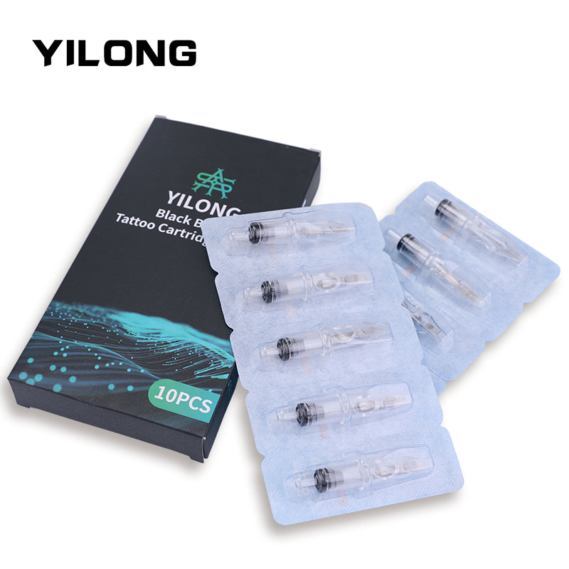 Yilong Black Brand Clear Tattoo Cartridge Needles Sterliezed 10pcs