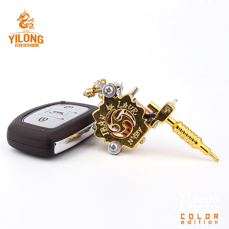 Alloy Mini Tattoo Machine Pendant with Real Coil Necklace Tattoo Supply Keychain Key Holder Pendant Ornament Gift Craft Necklace