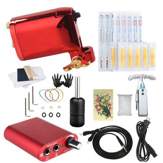 Beginner Tattoo Starter Kits 1 Rotary Tattoo Machines with Needles Tips