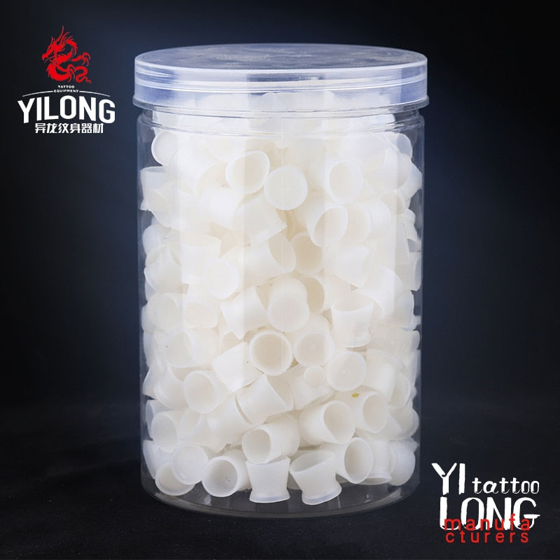 300Pcs/Set Soft Microblading Tattoo Ink Cup Cap Pigment Silicone Holder Container For Needle Tattoo Accessory Supply