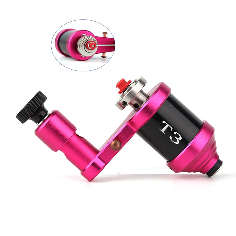 Rotary Tattoo Machine Gun Aluminum Frame Eccentric Steel DC Connected 4.5W Motor Shader and Liner Fine Control for Beginner