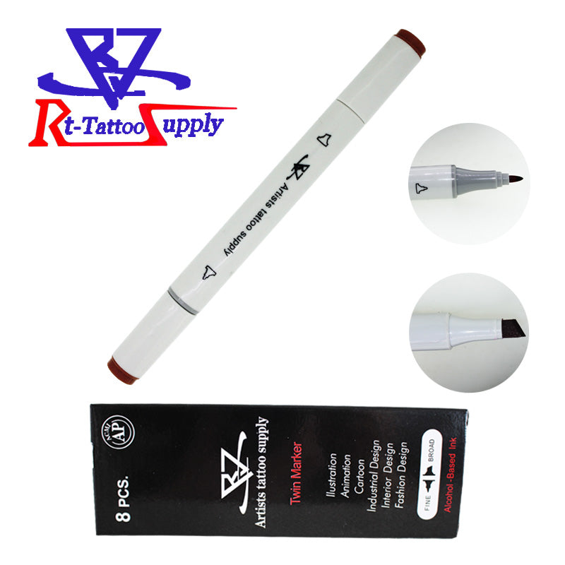 YILONG 8pcs/box Surgical Skin Measuring Marker Eyebrow Skins Tattoo Transfer PenTattoo MeasureProfessional Acupuncture Point