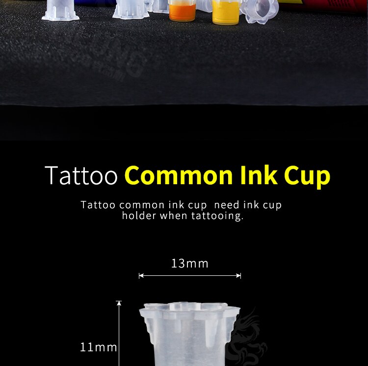 1000pc M Plastic Disposable Microblading Tattoo Ink Cups Permanent Makeup Pigment Clear Holder Container Cap Tattoo Accessory
