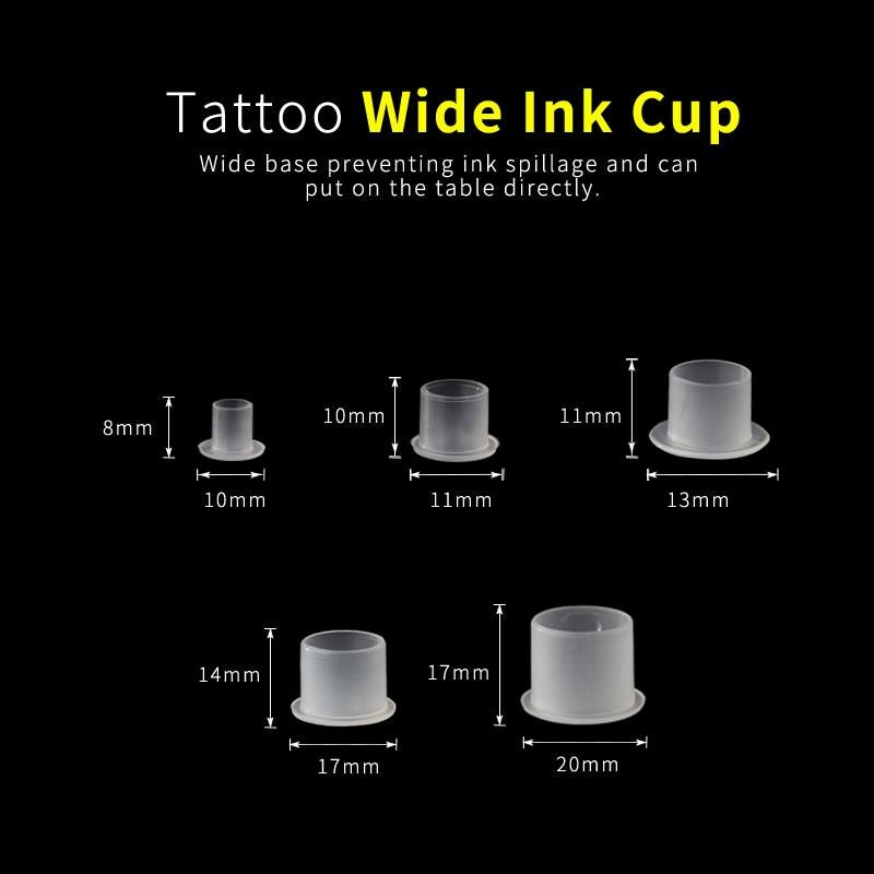 1000PCS New Arrive Top White Steady Tattoo Ink Cups Small Medium Large Size Clear Self Standing Tattoo Ink Cup Cap Supply