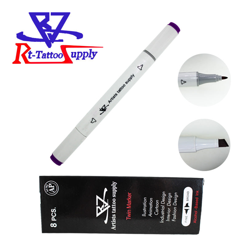 YILONG 8pcs/box Surgical Skin Measuring Marker Eyebrow Skins Tattoo Transfer PenTattoo MeasureProfessional Acupuncture Point