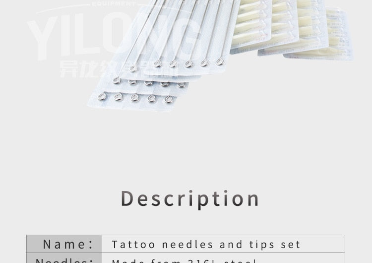 Disposable Plastic Tattoo Tips FT With Box (M1+FT) Tattoo Needles and Gray Tips Mixed 40PCS- Professional Tattoo Needle M1