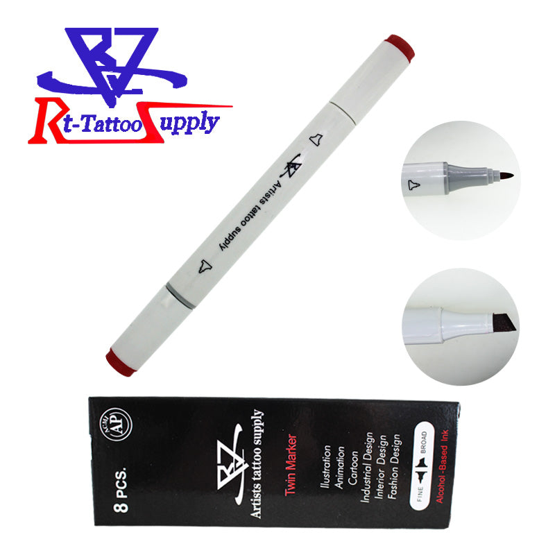 YILONG 8pcs/box Surgical Skin Measuring Marker Eyebrow Skins Tattoo Transfer PenTattoo MeasureProfessional Acupuncture Point