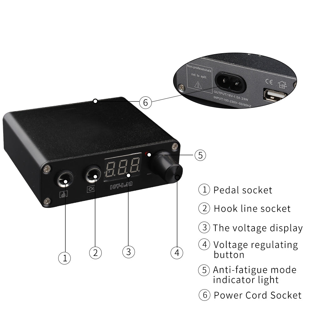 Professional Tattoo Rotary Pen Kits  Cartridge Needles Sets Power Supply with Carrier Box