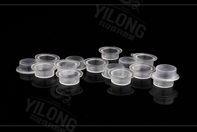 1000Pcs Plastic Microblading Tattoo Ink Cup Cap Pigment Clear Holder Container 6*12 Size For Needle Tip Grip Power Supply