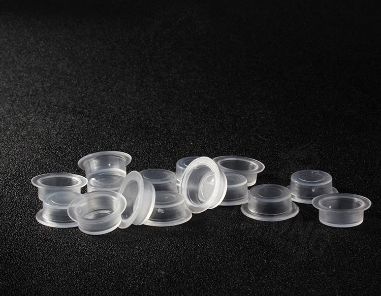 1000Pcs Plastic Microblading Tattoo Ink Cup Cap Pigment Clear Holder Container 6*12 Size For Needle Tip Grip Power Supply