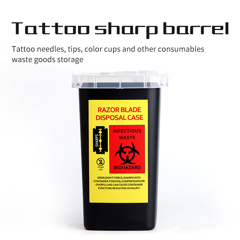 Tattoo Medical Plastic Sharps Container Biohazard Needle Disposal 1 Qt Size For Medical Tattoo Sharps Container Infectious Waste