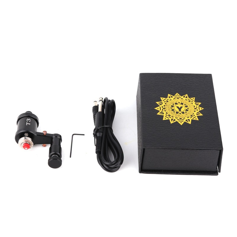 Rotary Tattoo Machine Gun Aluminum Frame Eccentric Steel DC Connected 4.5W Motor Shader and Liner Fine Control for Beginner