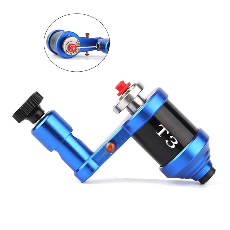 Rotary Tattoo Machine Gun Aluminum Frame Eccentric Steel DC Connected 4.5W Motor Shader and Liner Fine Control for Beginner