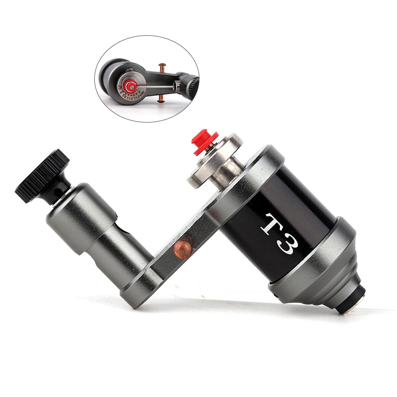 Rotary Tattoo Machine Gun Aluminum Frame Eccentric Steel DC Connected 4.5W Motor Shader and Liner Fine Control for Beginner