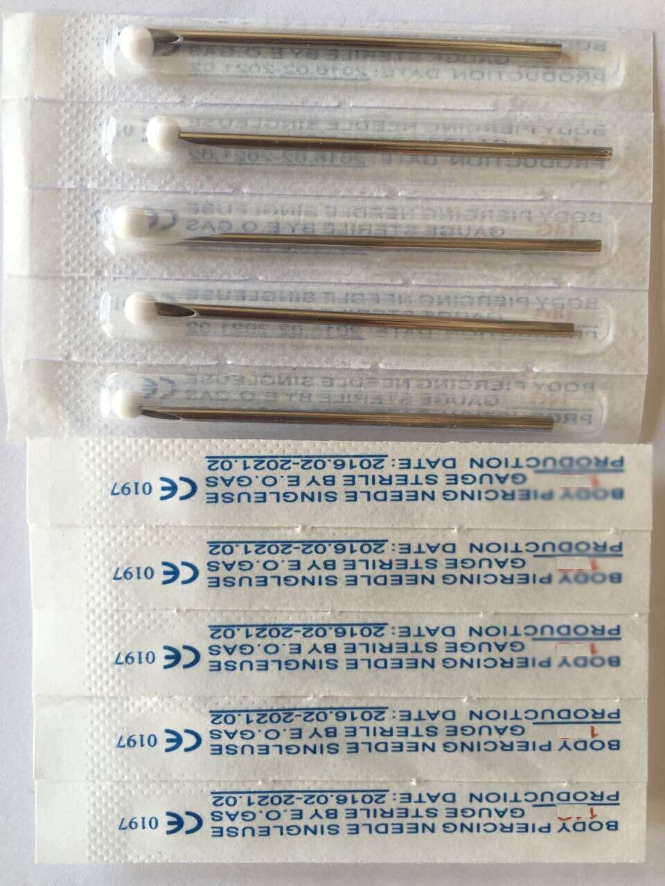 YILONG 100PC 10/12/13/14/15/16/18/20G Piercing Needles Sterile Disposable Body Piercing Needles 10G For Ear Nose Navel Nipple Free Shipping