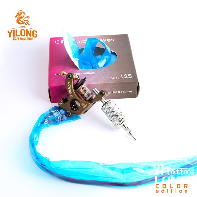 YILONG 125Pcs Blue Tattoo Clip Cord Sleeves Bags Disposable Supplies Covers Bags For Tattoo Machine Tattoo Accessories Permanent