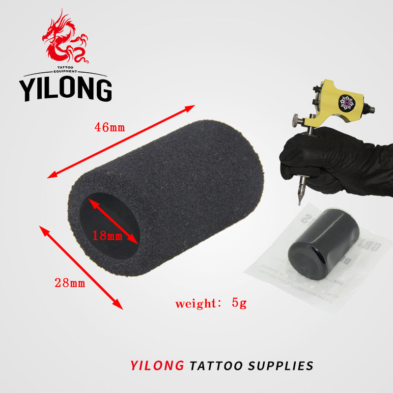 YILONG 1pcs Black 28/35mm Pro Tattoo Machine Gun Sponge Grip Cover Anti-Shock Handle Holder