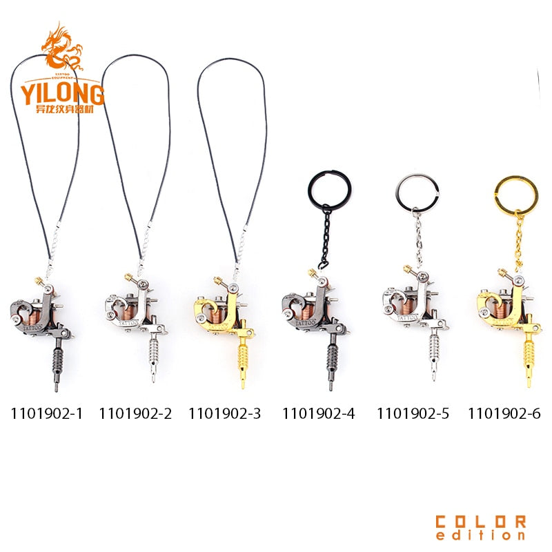 YILONG 1pcs Fashion Mini Tattoo Machine Necklace Pendant Punk Style Necklace For Women & Men's Hip Hop & Rock Jewelry Gifts