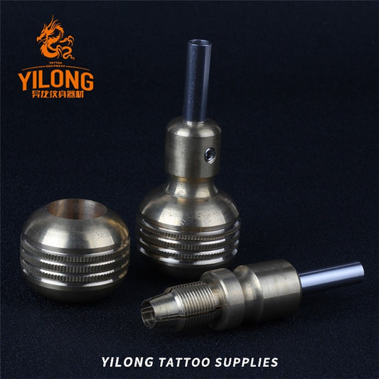 YILONG 1pcs Hot Sale 35mm Knurled Twist Self-Lock Stainless steel grip Tattoo Grips For Tattoo Machine Gun  Free Shipping