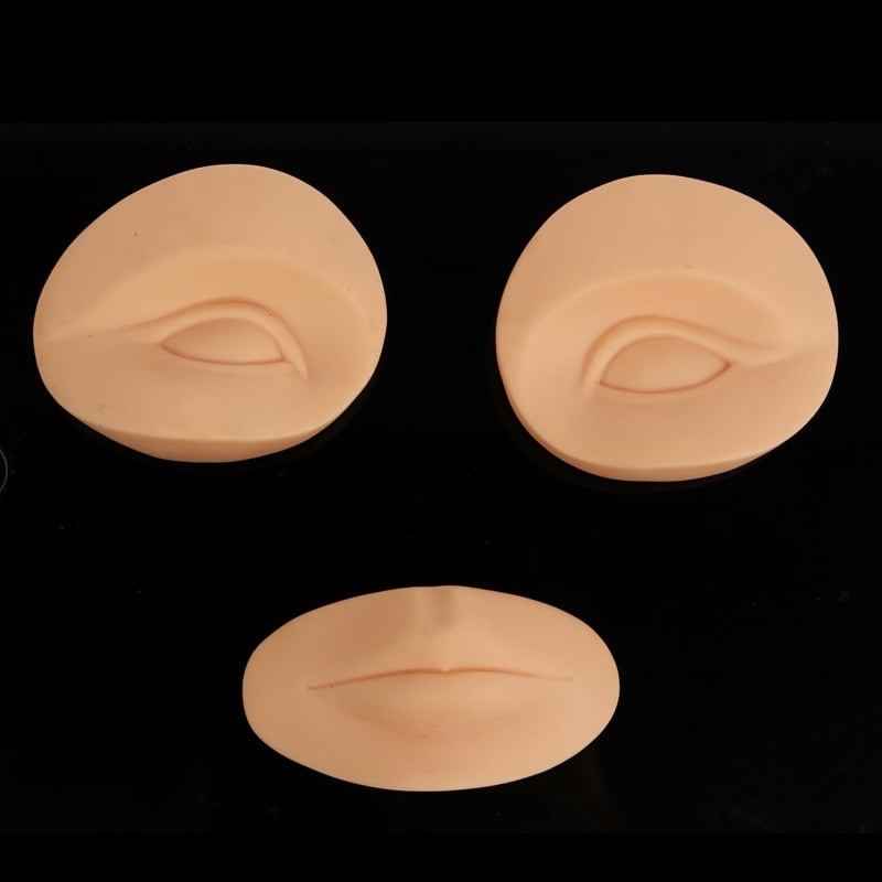 YILONG 2 Eyes with1 lip practice skin 3D Tattoo Practice Skin for learner use permanent makeup practice skin