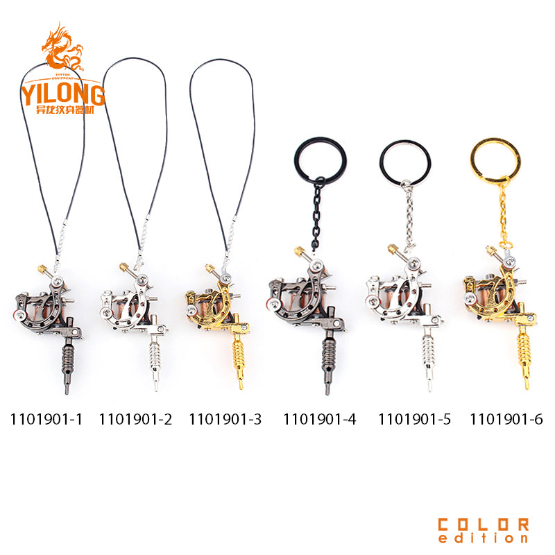 YILONG Fashion Mini Gun Tattoo Machine cool Pendant Toy with Three Color Hot Selling