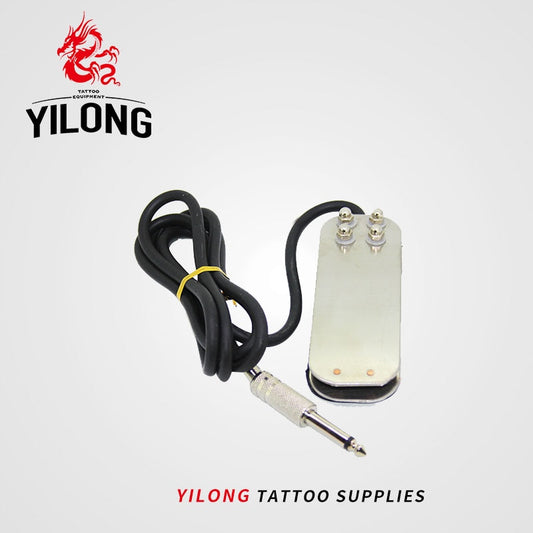 YILONG Free Shipping Professional SLIVER Tattoo Machines Power Supply Mini Flat Foot Switch Pedal for Tattoo Machine GUB#