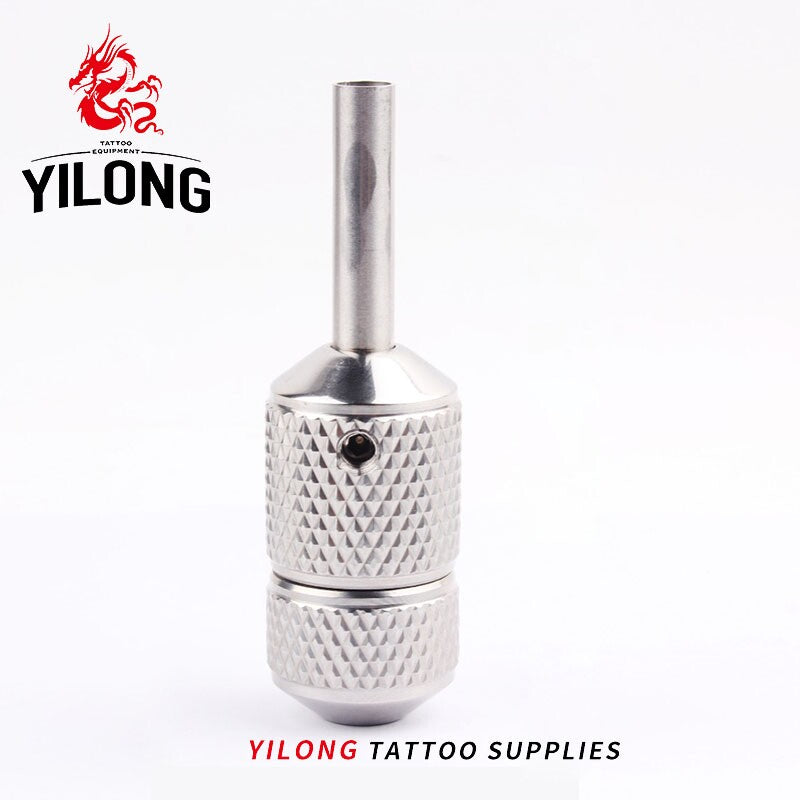 YILONG Free Shipping Tattoo & Body Art 1 PCS/Lot Knurled Twist Self-Lock Tattoo Grip Professional Stainless Steel 25mm