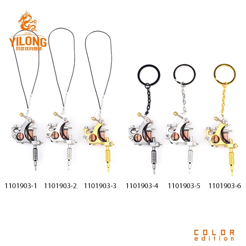 YILONG Hot Charms Gothic Gunmetal Mini Tattoo Machine Necklace Pendant Gift