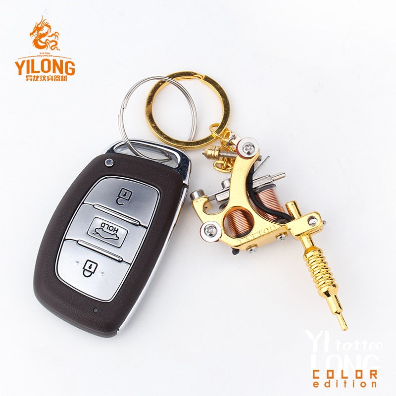 YILONG Hot Charms Gothic Gunmetal Mini Tattoo Machine Necklace Pendant Gift
