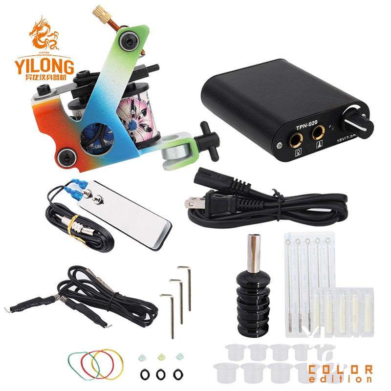 Starter Tattoo Kit 8 Wrap Coils Tattoo Gun